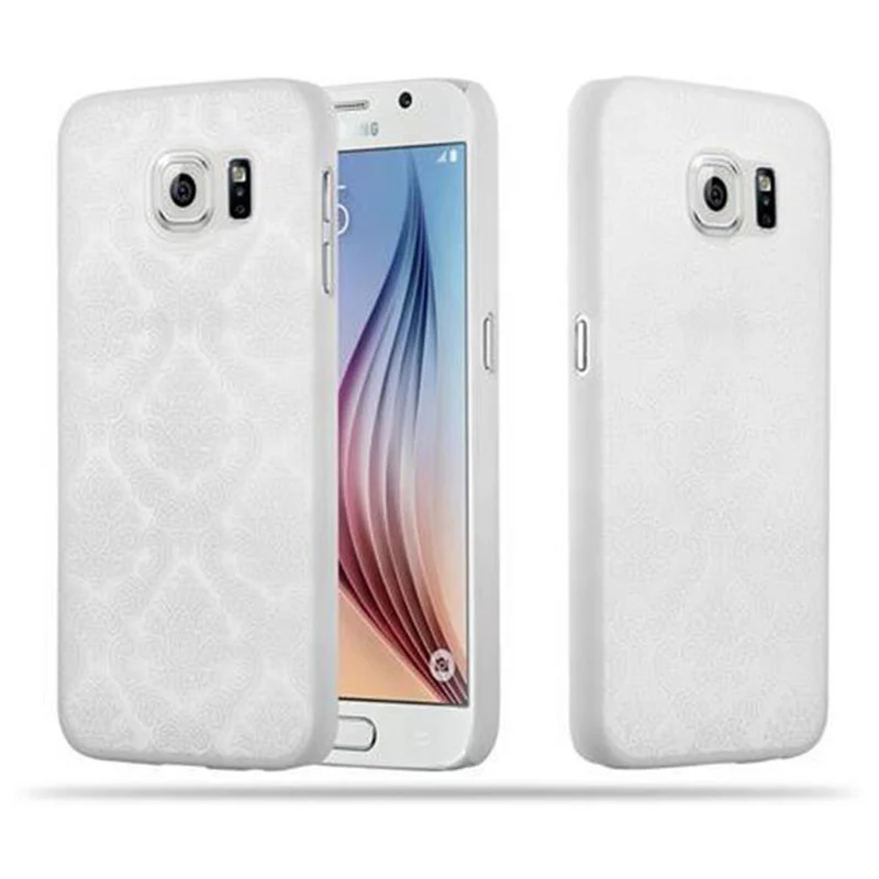Cadorabo Hülle kompatibel mit Samsung Galaxy S6 Hard Case Schutzhülle in Blumen Paisley Henna Design gegen Kratzer und Stöße