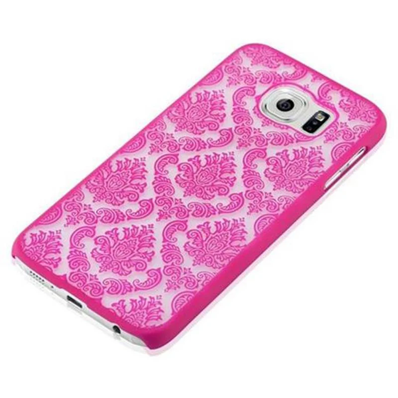 Cadorabo Hülle kompatibel mit Samsung Galaxy S6 Hard Case Schutzhülle in Blumen Paisley Henna Design gegen Kratzer und Stöße