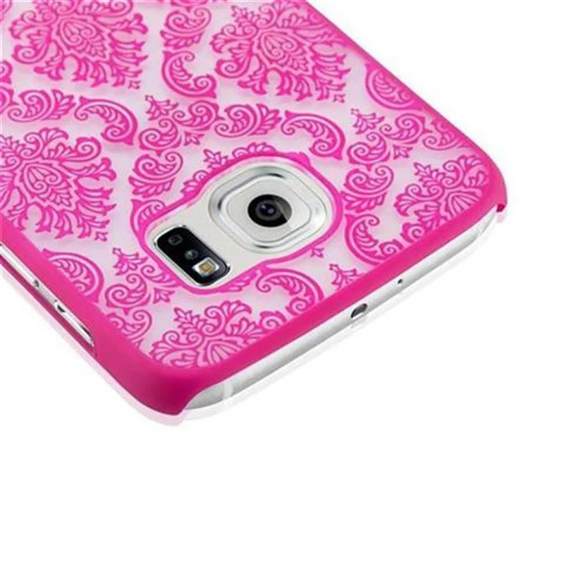 Cadorabo Hülle kompatibel mit Samsung Galaxy S6 Hard Case Schutzhülle in Blumen Paisley Henna Design gegen Kratzer und Stöße