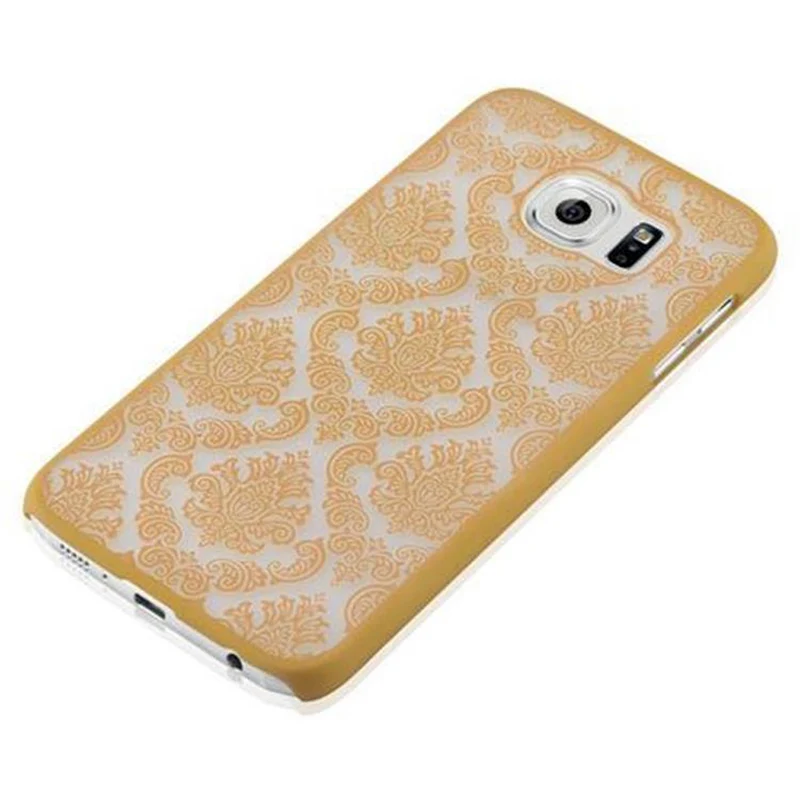 Cadorabo Hülle kompatibel mit Samsung Galaxy S6 Hard Case Schutzhülle in Blumen Paisley Henna Design gegen Kratzer und Stöße