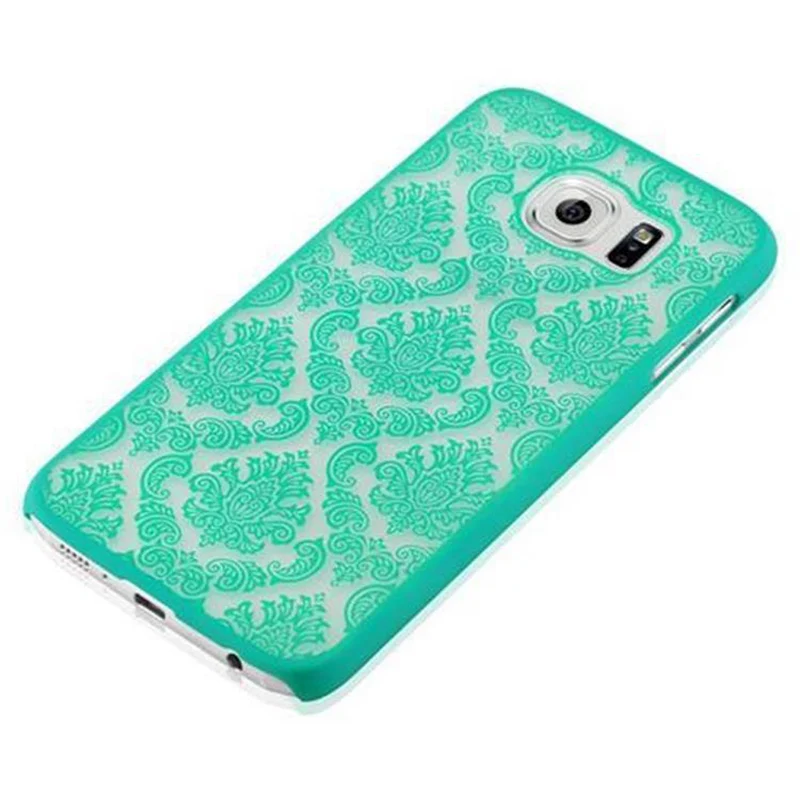 Cadorabo Hülle kompatibel mit Samsung Galaxy S6 Hard Case Schutzhülle in Blumen Paisley Henna Design gegen Kratzer und Stöße