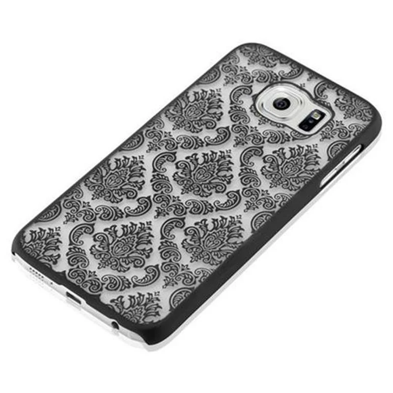 Cadorabo Hülle kompatibel mit Samsung Galaxy S6 Hard Case Schutzhülle in Blumen Paisley Henna Design gegen Kratzer und Stöße