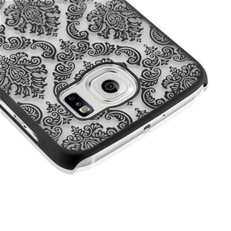 Cadorabo Hülle kompatibel mit Samsung Galaxy S6 Hard Case Schutzhülle in Blumen Paisley Henna Design gegen Kratzer und Stöße
