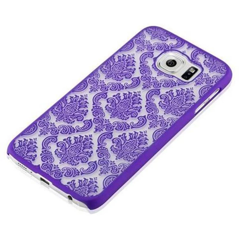 Cadorabo Hülle kompatibel mit Samsung Galaxy S6 Hard Case Schutzhülle in Blumen Paisley Henna Design gegen Kratzer und Stöße