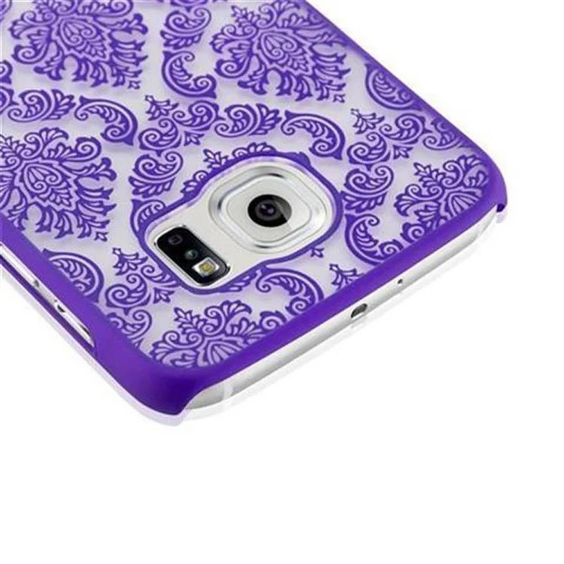 Cadorabo Hülle kompatibel mit Samsung Galaxy S6 Hard Case Schutzhülle in Blumen Paisley Henna Design gegen Kratzer und Stöße