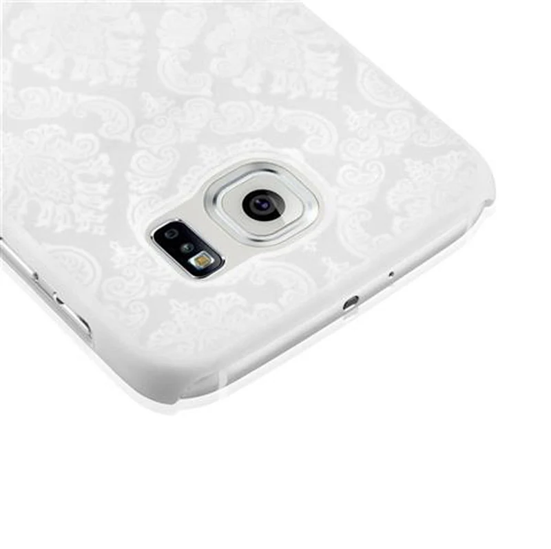 Cadorabo Hülle kompatibel mit Samsung Galaxy S6 Hard Case Schutzhülle in Blumen Paisley Henna Design gegen Kratzer und Stöße