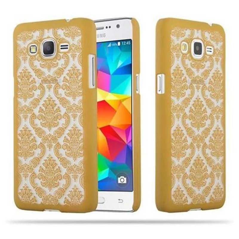 Cadorabo Hülle kompatibel mit Samsung Galaxy GRAND PRIME Hard Case Schutzhülle in Blumen Paisley Henna Design gegen Kratzer und Stöße