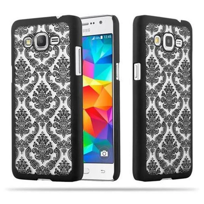 Cadorabo Hülle kompatibel mit Samsung Galaxy GRAND PRIME Hard Case Schutzhülle in Blumen Paisley Henna Design gegen Kratzer und Stöße