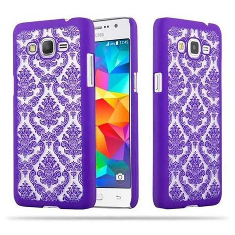 Cadorabo Hülle kompatibel mit Samsung Galaxy GRAND PRIME Hard Case Schutzhülle in Blumen Paisley Henna Design gegen Kratzer und Stöße