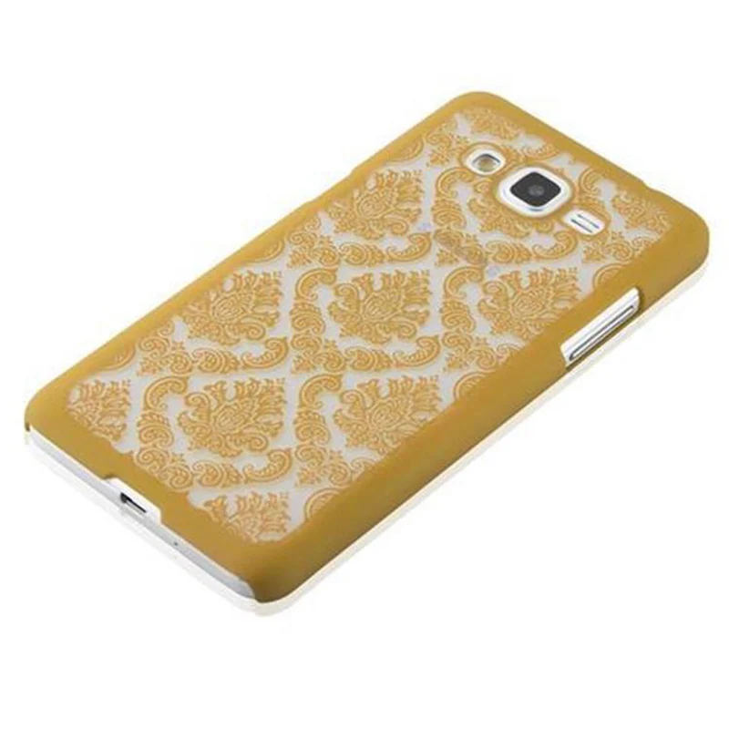Cadorabo Hülle kompatibel mit Samsung Galaxy GRAND PRIME Hard Case Schutzhülle in Blumen Paisley Henna Design gegen Kratzer und Stöße