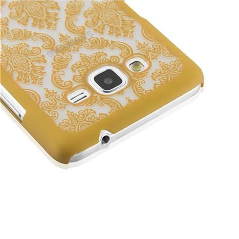 Cadorabo Hülle kompatibel mit Samsung Galaxy GRAND PRIME Hard Case Schutzhülle in Blumen Paisley Henna Design gegen Kratzer und Stöße