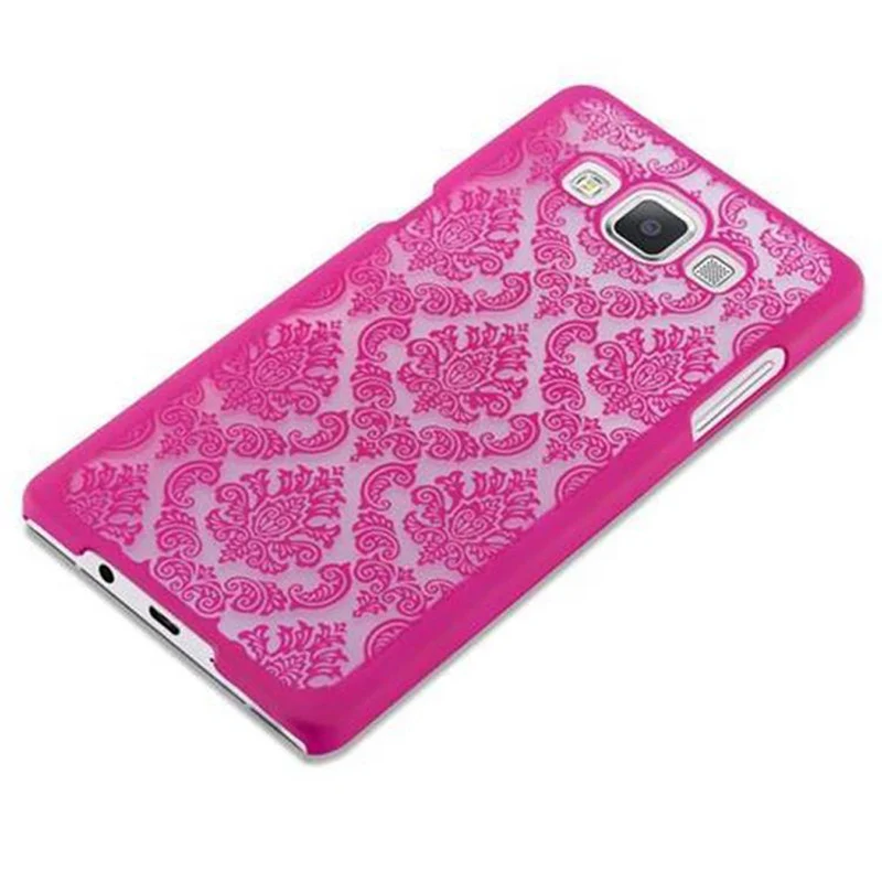 Cadorabo Hülle kompatibel mit Samsung Galaxy A5 2015 Hard Case Schutzhülle in Blumen Paisley Henna Design gegen Kratzer und Stöße