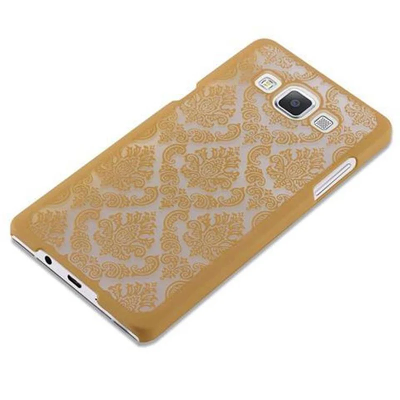 Cadorabo Hülle kompatibel mit Samsung Galaxy A5 2015 Hard Case Schutzhülle in Blumen Paisley Henna Design gegen Kratzer und Stöße