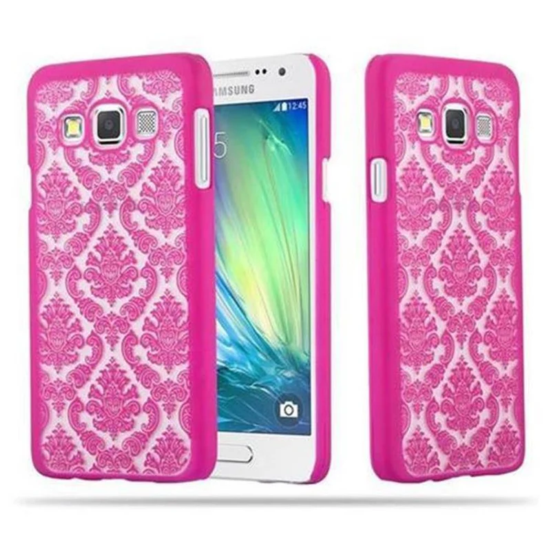 Cadorabo Hülle kompatibel mit Samsung Galaxy A3 2015 Hard Case Schutzhülle in Blumen Paisley Henna Design gegen Kratzer und Stöße
