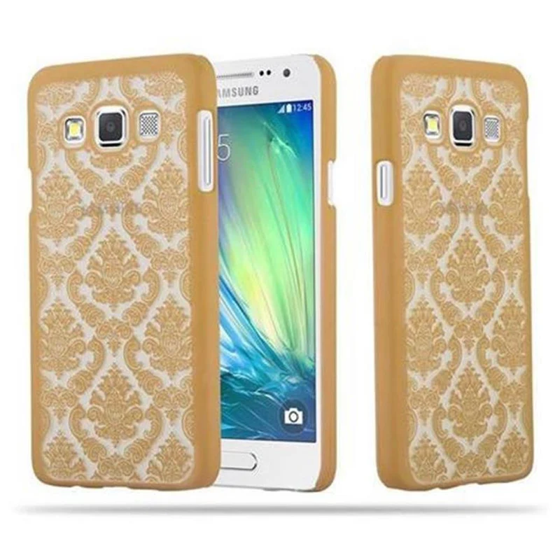 Cadorabo Hülle kompatibel mit Samsung Galaxy A3 2015 Hard Case Schutzhülle in Blumen Paisley Henna Design gegen Kratzer und Stöße