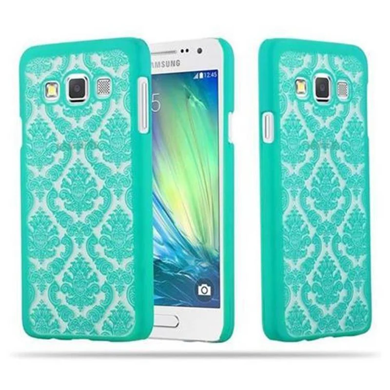 Cadorabo Hülle kompatibel mit Samsung Galaxy A3 2015 Hard Case Schutzhülle in Blumen Paisley Henna Design gegen Kratzer und Stöße