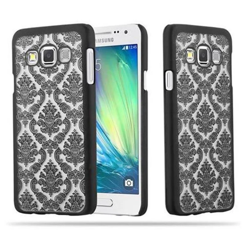 Cadorabo Hülle kompatibel mit Samsung Galaxy A3 2015 Hard Case Schutzhülle in Blumen Paisley Henna Design gegen Kratzer und Stöße