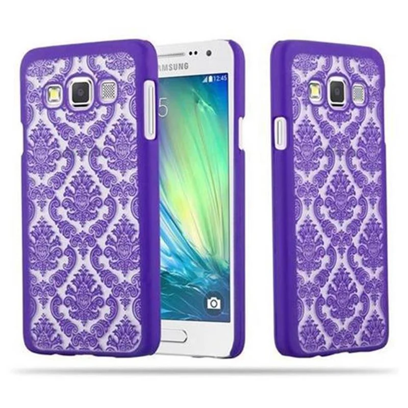 Cadorabo Hülle kompatibel mit Samsung Galaxy A3 2015 Hard Case Schutzhülle in Blumen Paisley Henna Design gegen Kratzer und Stöße