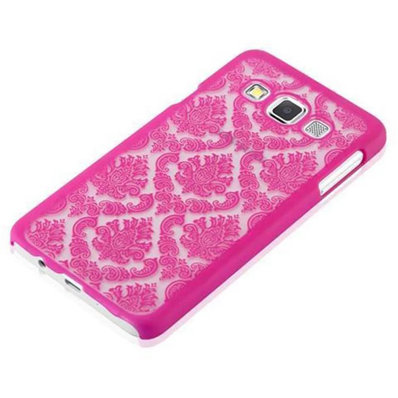 Cadorabo Hülle kompatibel mit Samsung Galaxy A3 2015 Hard Case Schutzhülle in Blumen Paisley Henna Design gegen Kratzer und Stöße