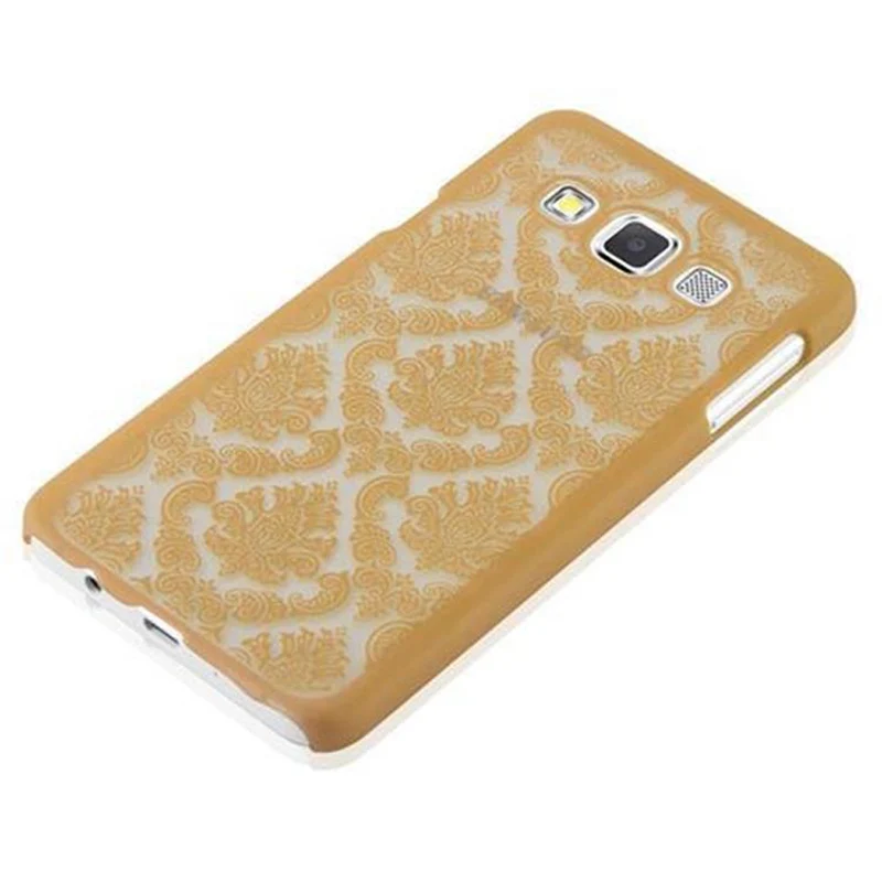 Cadorabo Hülle kompatibel mit Samsung Galaxy A3 2015 Hard Case Schutzhülle in Blumen Paisley Henna Design gegen Kratzer und Stöße