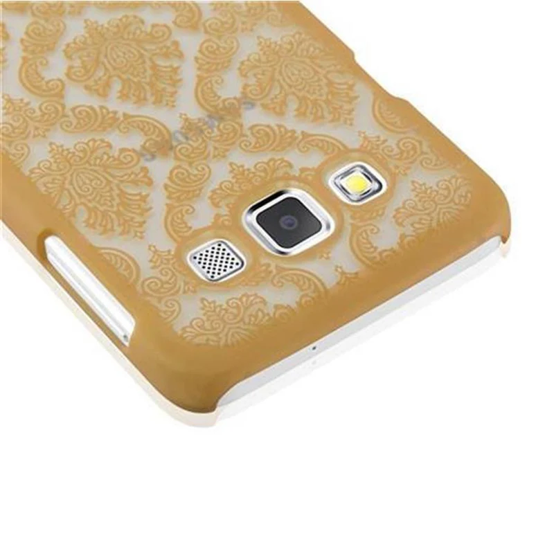 Cadorabo Hülle kompatibel mit Samsung Galaxy A3 2015 Hard Case Schutzhülle in Blumen Paisley Henna Design gegen Kratzer und Stöße