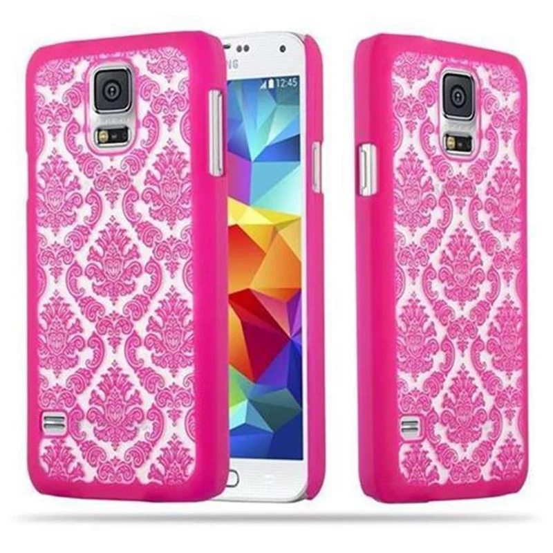 Cadorabo Hülle kompatibel mit Samsung Galaxy S5 / S5 NEO Hard Case Schutzhülle in Blumen Paisley Henna Design gegen Kratzer und Stöße