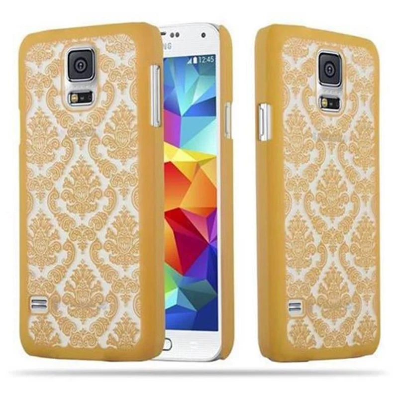 Cadorabo Hülle kompatibel mit Samsung Galaxy S5 / S5 NEO Hard Case Schutzhülle in Blumen Paisley Henna Design gegen Kratzer und Stöße
