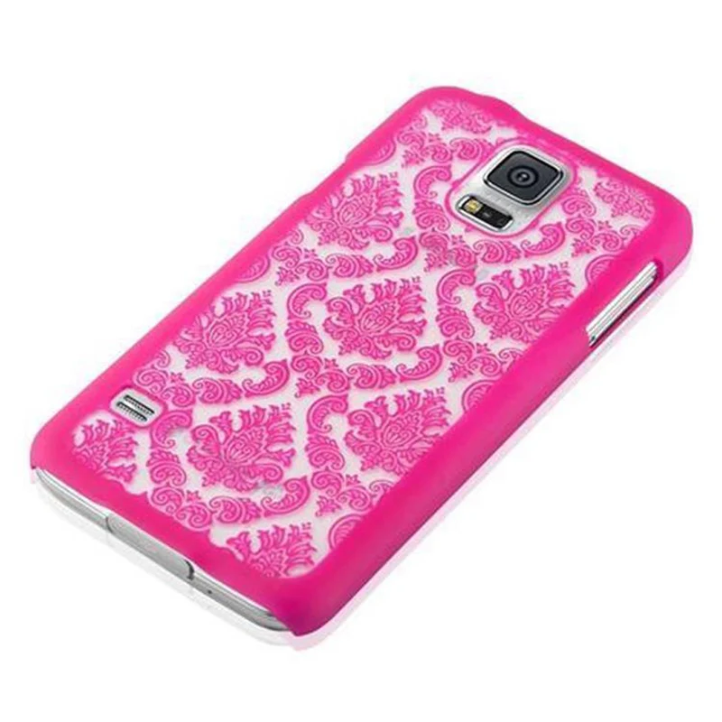 Cadorabo Hülle kompatibel mit Samsung Galaxy S5 / S5 NEO Hard Case Schutzhülle in Blumen Paisley Henna Design gegen Kratzer und Stöße