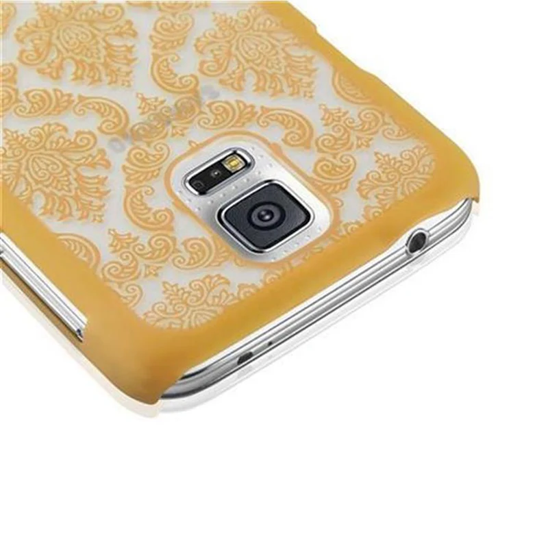 Cadorabo Hülle kompatibel mit Samsung Galaxy S5 / S5 NEO Hard Case Schutzhülle in Blumen Paisley Henna Design gegen Kratzer und Stöße