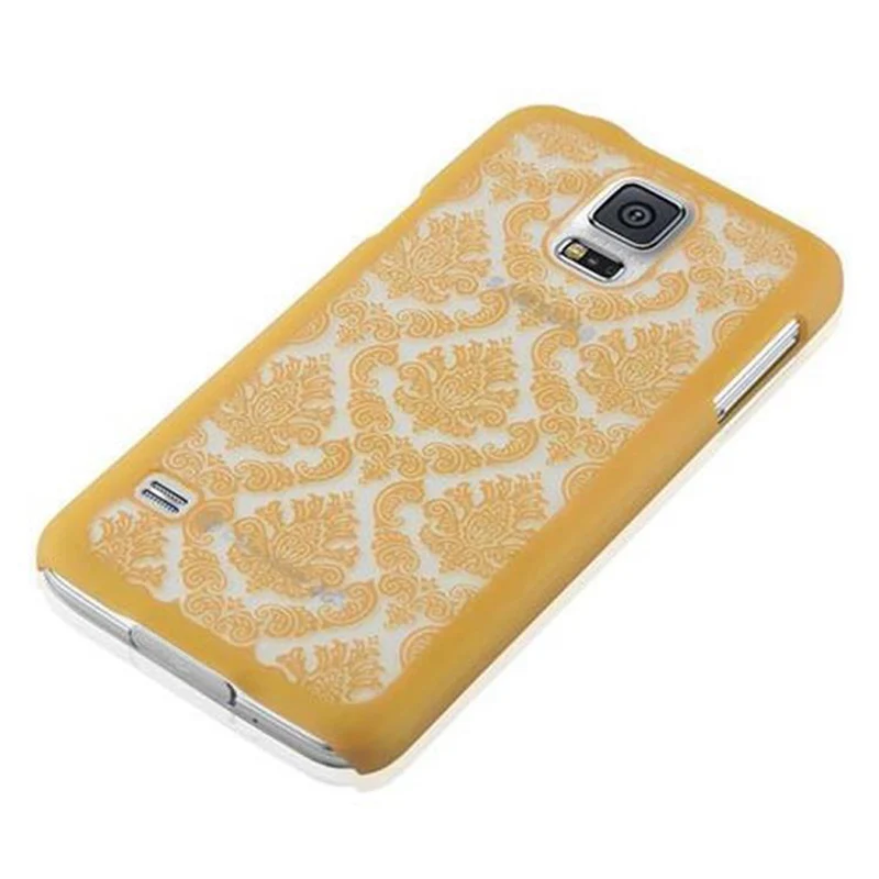 Cadorabo Hülle kompatibel mit Samsung Galaxy S5 / S5 NEO Hard Case Schutzhülle in Blumen Paisley Henna Design gegen Kratzer und Stöße