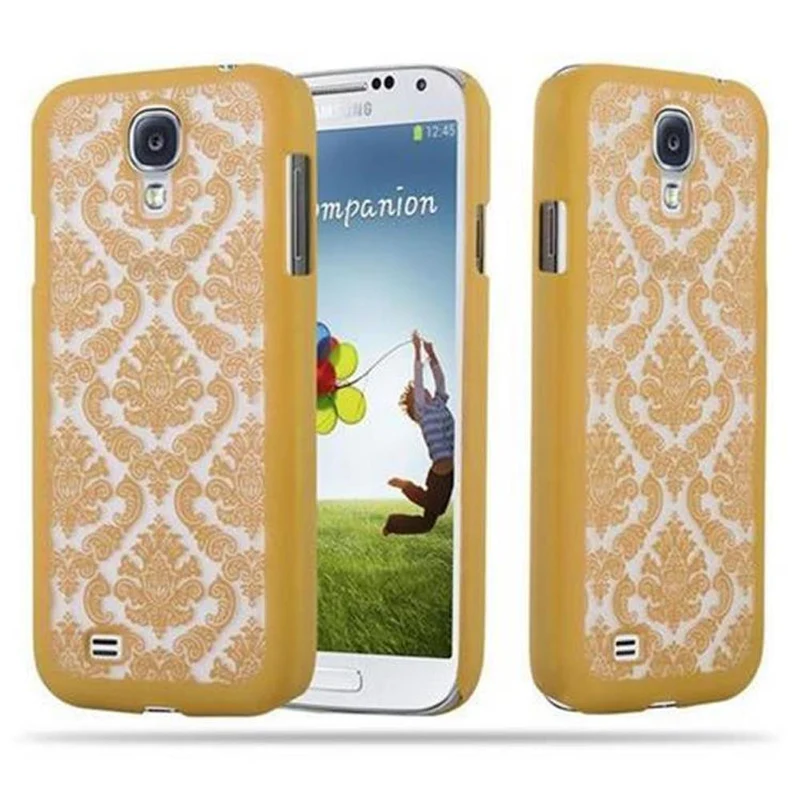 Cadorabo Hülle kompatibel mit Samsung Galaxy S4 Hard Case Schutzhülle in Blumen Paisley Henna Design gegen Kratzer und Stöße