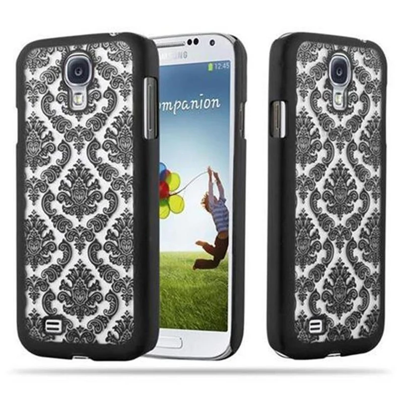 Cadorabo Hülle kompatibel mit Samsung Galaxy S4 Hard Case Schutzhülle in Blumen Paisley Henna Design gegen Kratzer und Stöße