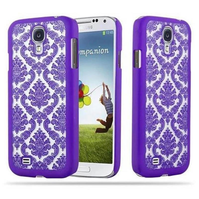 Cadorabo Hülle kompatibel mit Samsung Galaxy S4 Hard Case Schutzhülle in Blumen Paisley Henna Design gegen Kratzer und Stöße