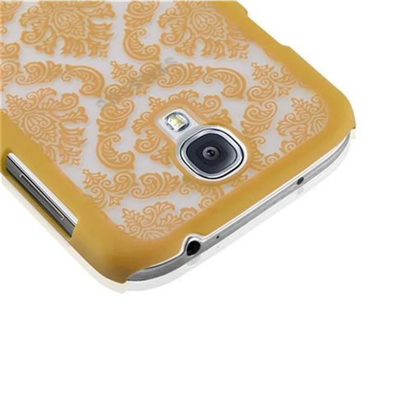 Cadorabo Hülle kompatibel mit Samsung Galaxy S4 Hard Case Schutzhülle in Blumen Paisley Henna Design gegen Kratzer und Stöße