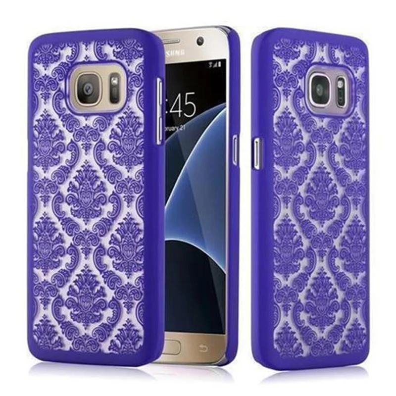 Cadorabo Hülle kompatibel mit Samsung Galaxy S7 Hard Case Schutzhülle in Blumen Paisley Henna Design gegen Kratzer und Stöße