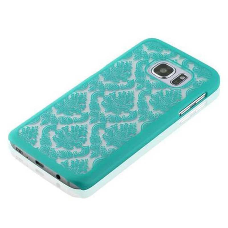Cadorabo Hülle kompatibel mit Samsung Galaxy S7 Hard Case Schutzhülle in Blumen Paisley Henna Design gegen Kratzer und Stöße