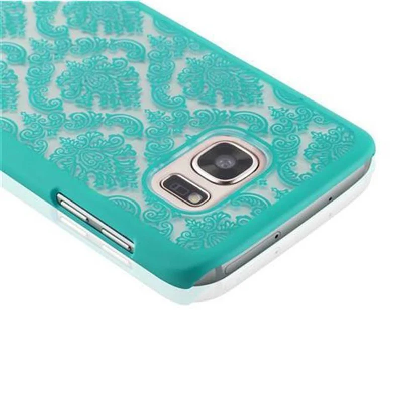 Cadorabo Hülle kompatibel mit Samsung Galaxy S7 Hard Case Schutzhülle in Blumen Paisley Henna Design gegen Kratzer und Stöße