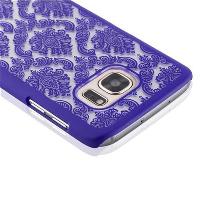 Cadorabo Hülle kompatibel mit Samsung Galaxy S7 Hard Case Schutzhülle in Blumen Paisley Henna Design gegen Kratzer und Stöße