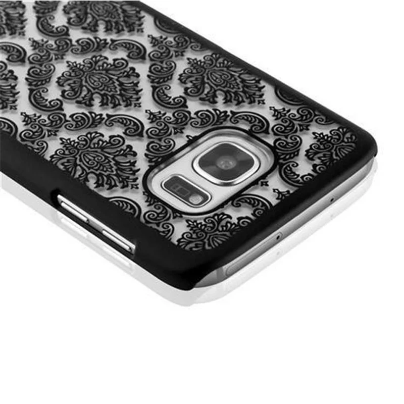 Cadorabo Hülle kompatibel mit Samsung Galaxy S7 Hard Case Schutzhülle in Blumen Paisley Henna Design gegen Kratzer und Stöße