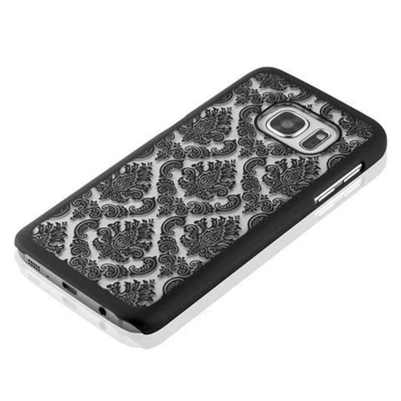 Cadorabo Hülle kompatibel mit Samsung Galaxy S7 Hard Case Schutzhülle in Blumen Paisley Henna Design gegen Kratzer und Stöße