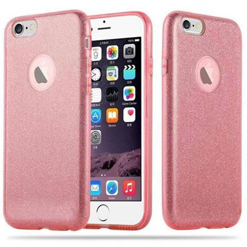 Cadorabo Hülle kompatibel mit Apple iPhone 6 / 6S TPU Silikon und Hard Case Schutzhülle im Glitzer Design