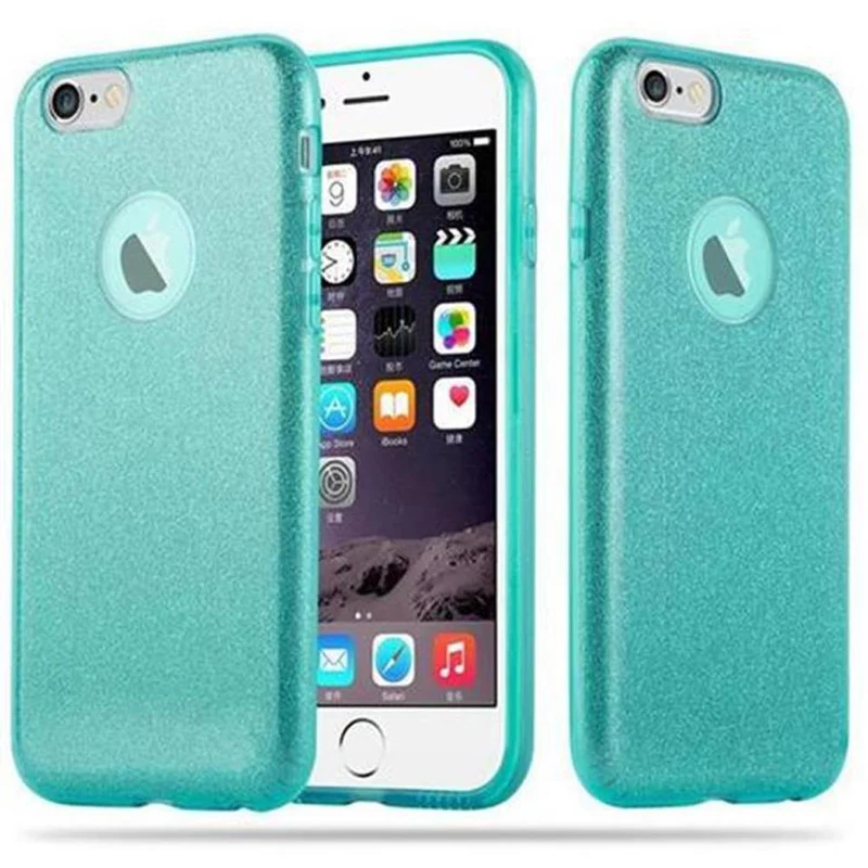 Cadorabo Hülle kompatibel mit Apple iPhone 6 / 6S TPU Silikon und Hard Case Schutzhülle im Glitzer Design