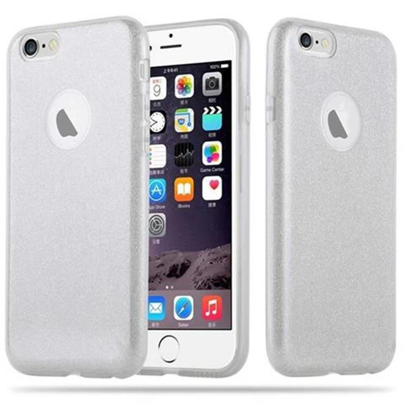 Cadorabo Hülle kompatibel mit Apple iPhone 6 / 6S TPU Silikon und Hard Case Schutzhülle im Glitzer Design