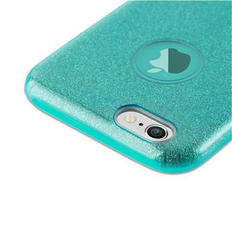 Cadorabo Hülle kompatibel mit Apple iPhone 6 / 6S TPU Silikon und Hard Case Schutzhülle im Glitzer Design