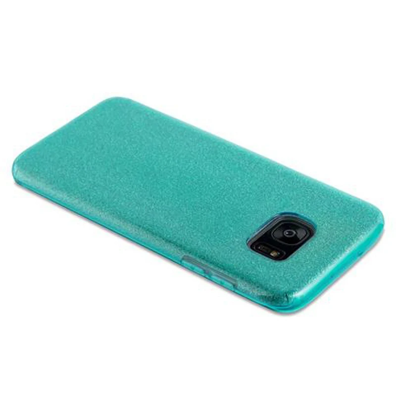 Cadorabo Hülle kompatibel mit Samsung Galaxy S7 EDGE TPU Silikon und Hard Case Schutzhülle im Glitzer Design