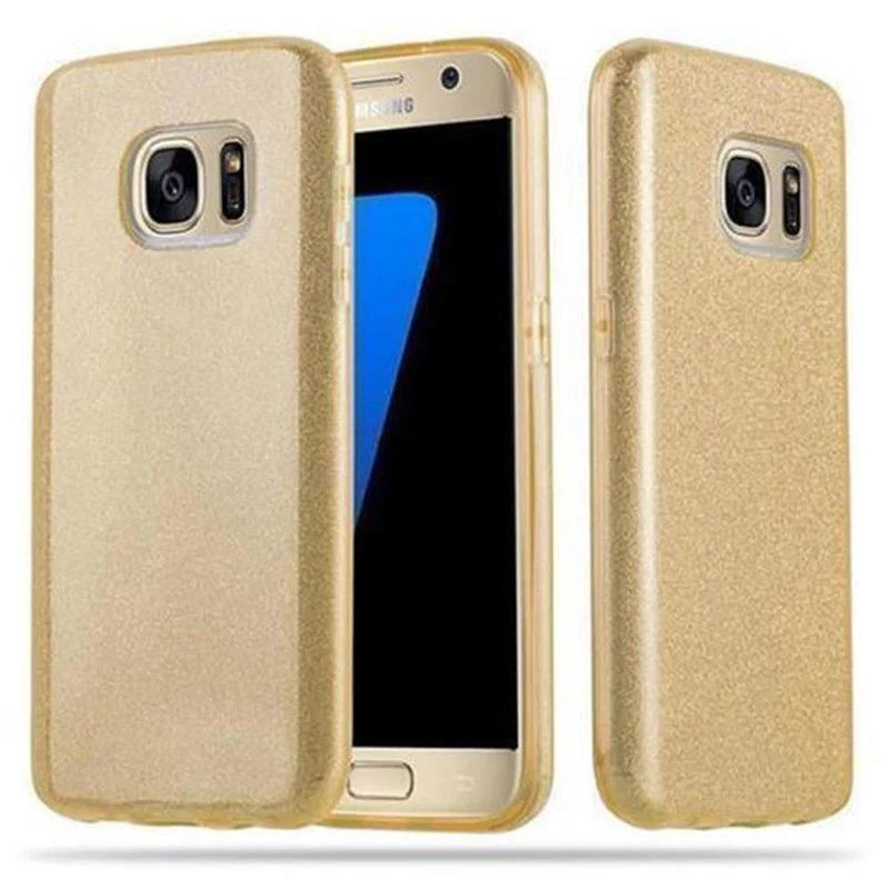 Cadorabo Hülle kompatibel mit Samsung Galaxy S7 TPU Silikon und Hard Case Schutzhülle im Glitzer Design
