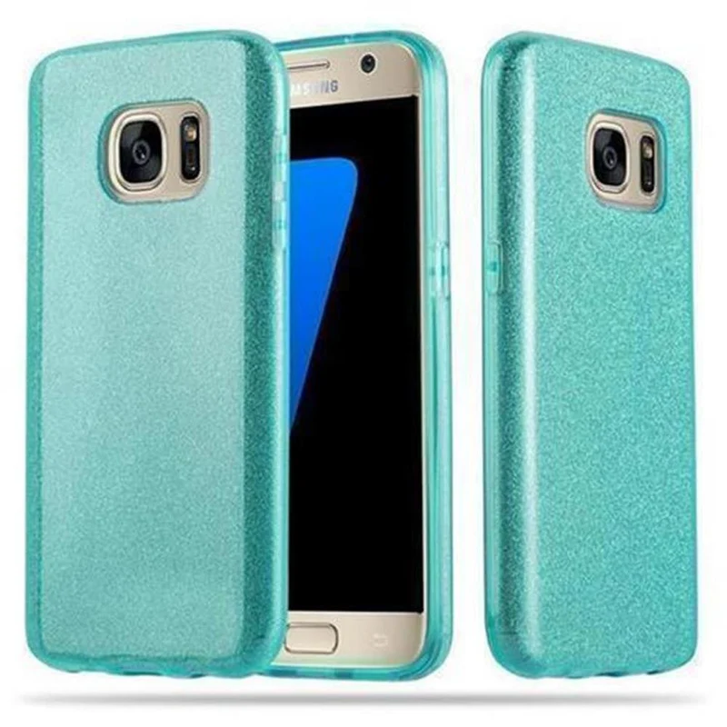 Cadorabo Hülle kompatibel mit Samsung Galaxy S7 TPU Silikon und Hard Case Schutzhülle im Glitzer Design