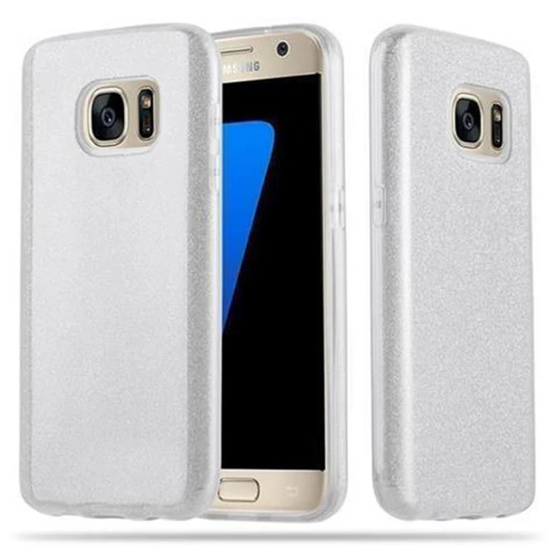 Cadorabo Hülle kompatibel mit Samsung Galaxy S7 TPU Silikon und Hard Case Schutzhülle im Glitzer Design
