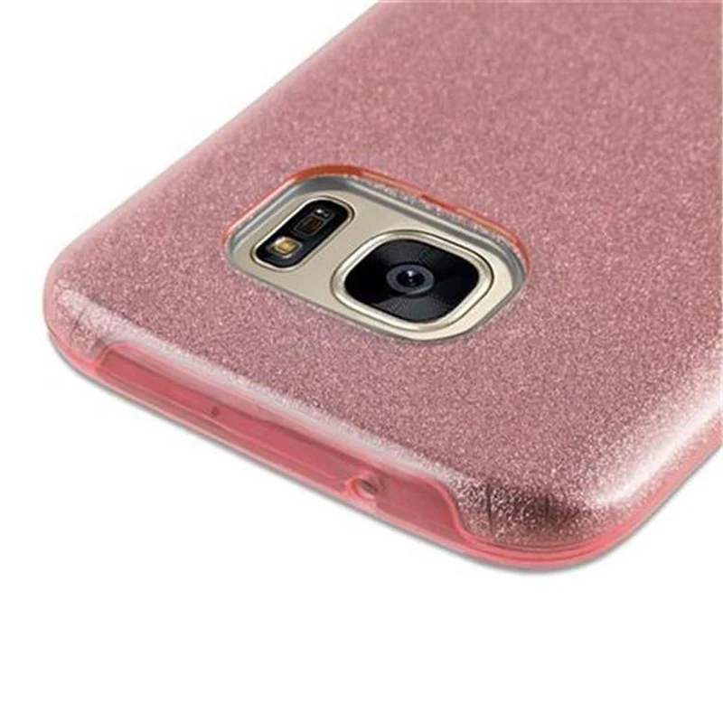 Cadorabo Hülle kompatibel mit Samsung Galaxy S7 TPU Silikon und Hard Case Schutzhülle im Glitzer Design