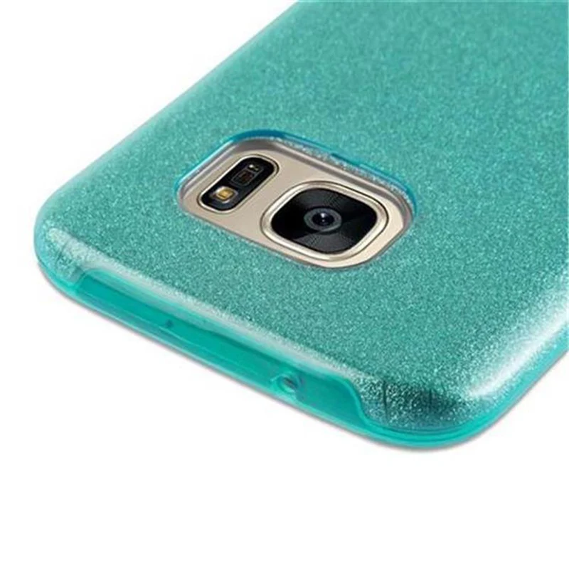 Cadorabo Hülle kompatibel mit Samsung Galaxy S7 TPU Silikon und Hard Case Schutzhülle im Glitzer Design